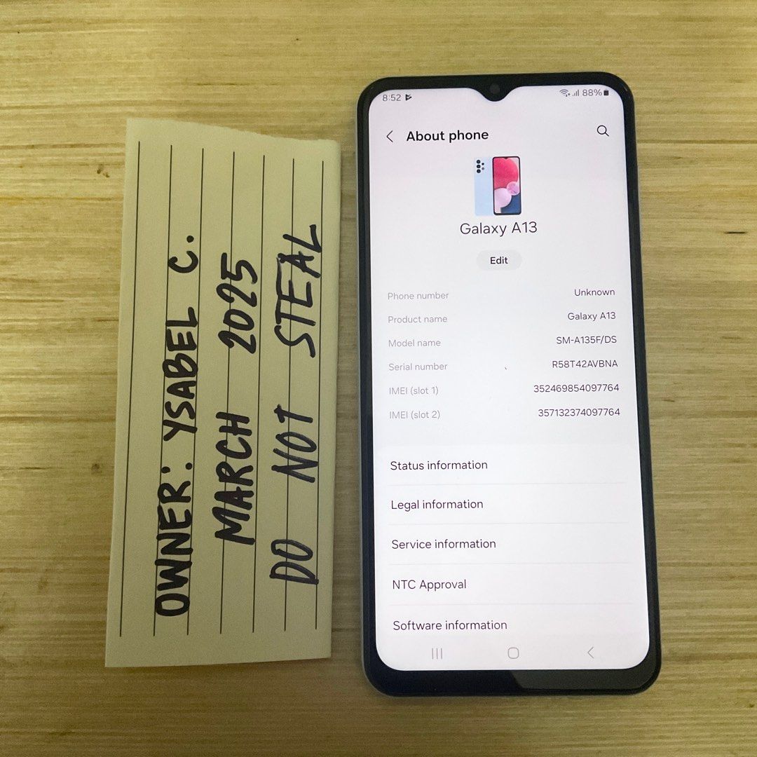 Android Phone Samsung A13 (Category: Samsung) located in Manila. Submitted by ysabishx (Listing ID 1356371919, Image 3). Description: Samsung A13 ✅ No Issues ✅ Free 3 Cases ❌No prior issues or repairs ❌ No Box and Charger Included Specs: Last Photo open for meetup and same day delivery 📍malate manila (near sda benilde) .