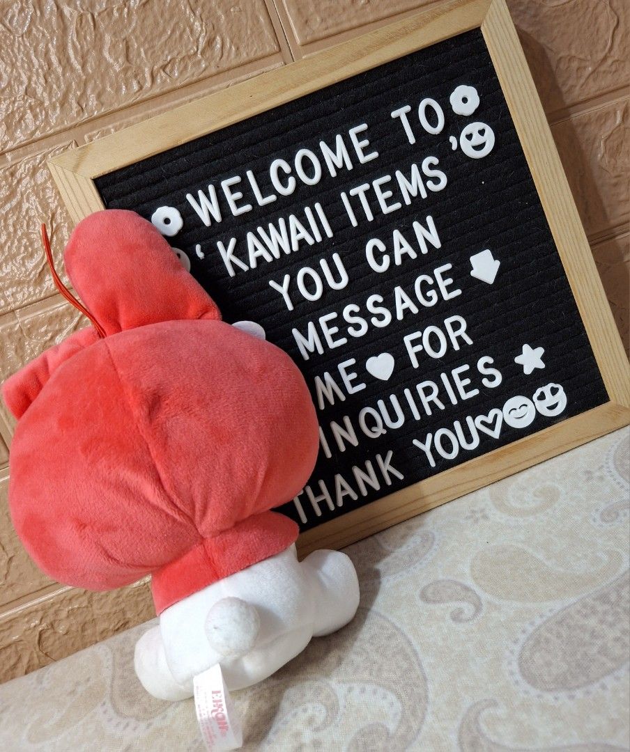 Sanrio My Melody Sitting Plush (Category: Plushies & Soft Toys) located in Bulacan. Submitted by kawaii_items_stuffed_toys (Listing ID 1356417209, Image 2). Description: Just message me if you ever want to see more pictures of the item, I'm more than glad to assist you. Brandnew Sanrio @2022 Eikoh My Melody Sitting Height 10½inches/26cm 📌Location: San Jose Del Monte Bulacan, Philippines 🛵Shipping: Flash/Lalamove 💰Payment Thru Gcash.