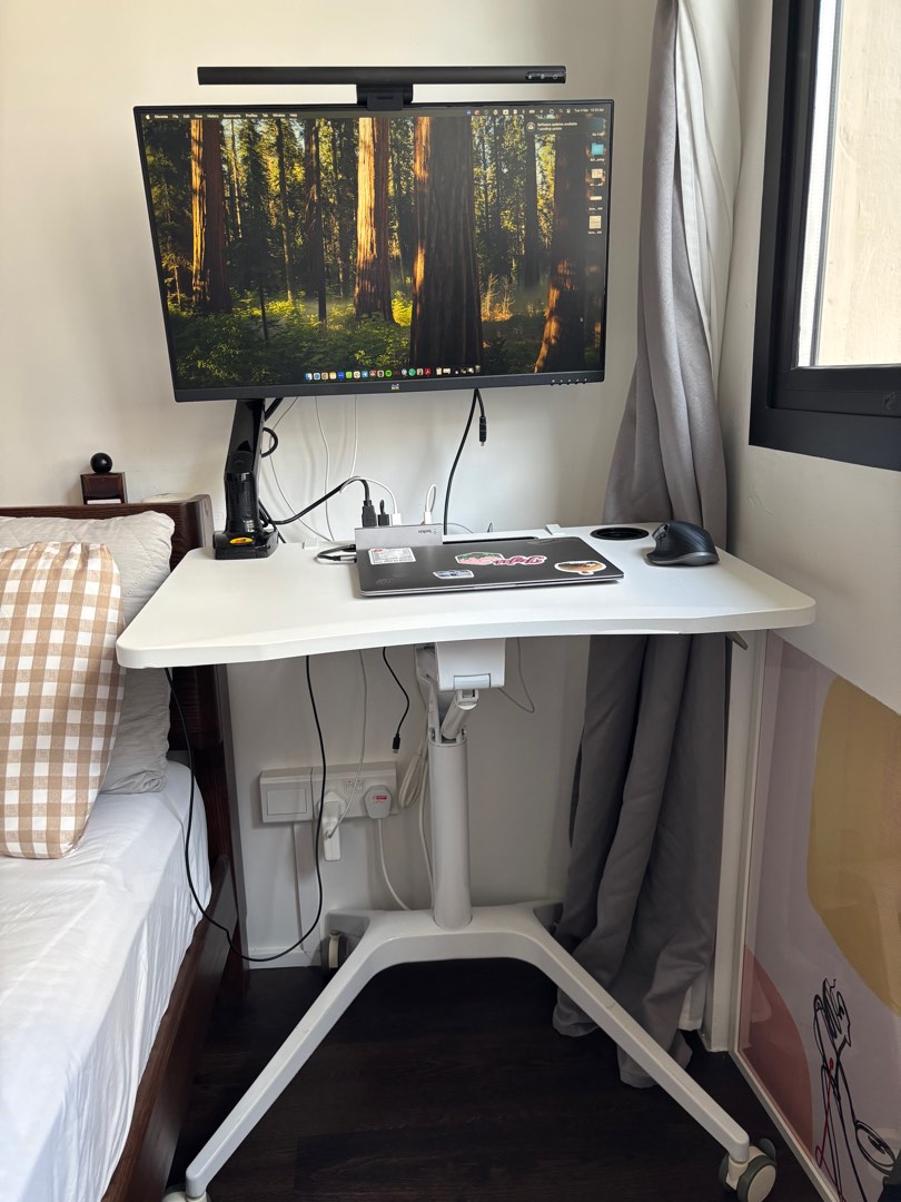 Standing Computer Table Set (Monitor included), Furniture & Home Living ...