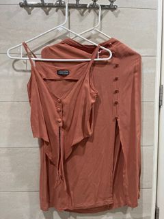 Summer top and skirt coords (terracotta color)