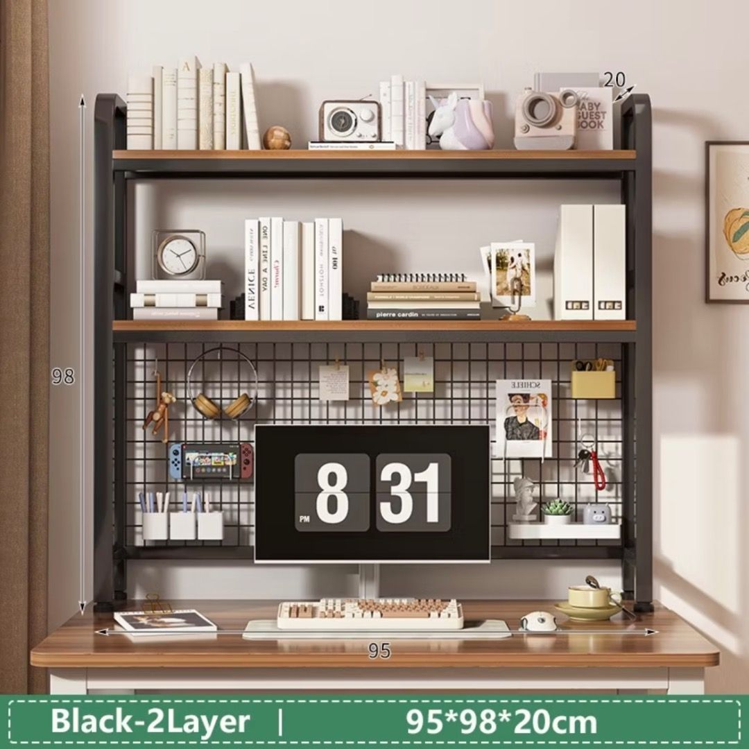 Tabletop Desk Bookshelf | Space Saving Multi Layer Storage Rack With ...