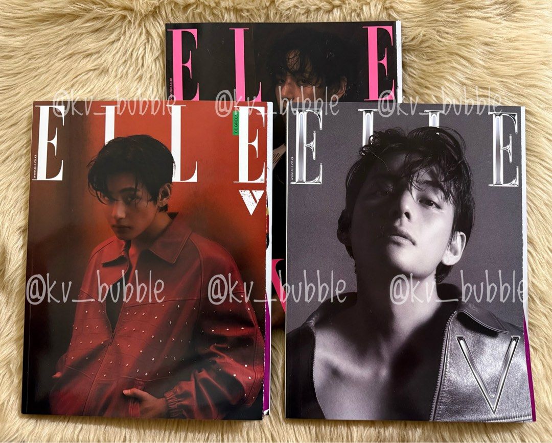 Taehyung Elle Magazines Set (Category: Magazines) located in Manila. Submitted by kvbubb (Listing ID 1356356438, Image 1). Description: Taehyung Elle Magazines - Set and On hand - All in excellent condi - Sdd preferred within MM since these magazines are heavy - Last price posted - Can do Lbc/Jnt - Gcash - RFS: Downsizing/Papel QS.