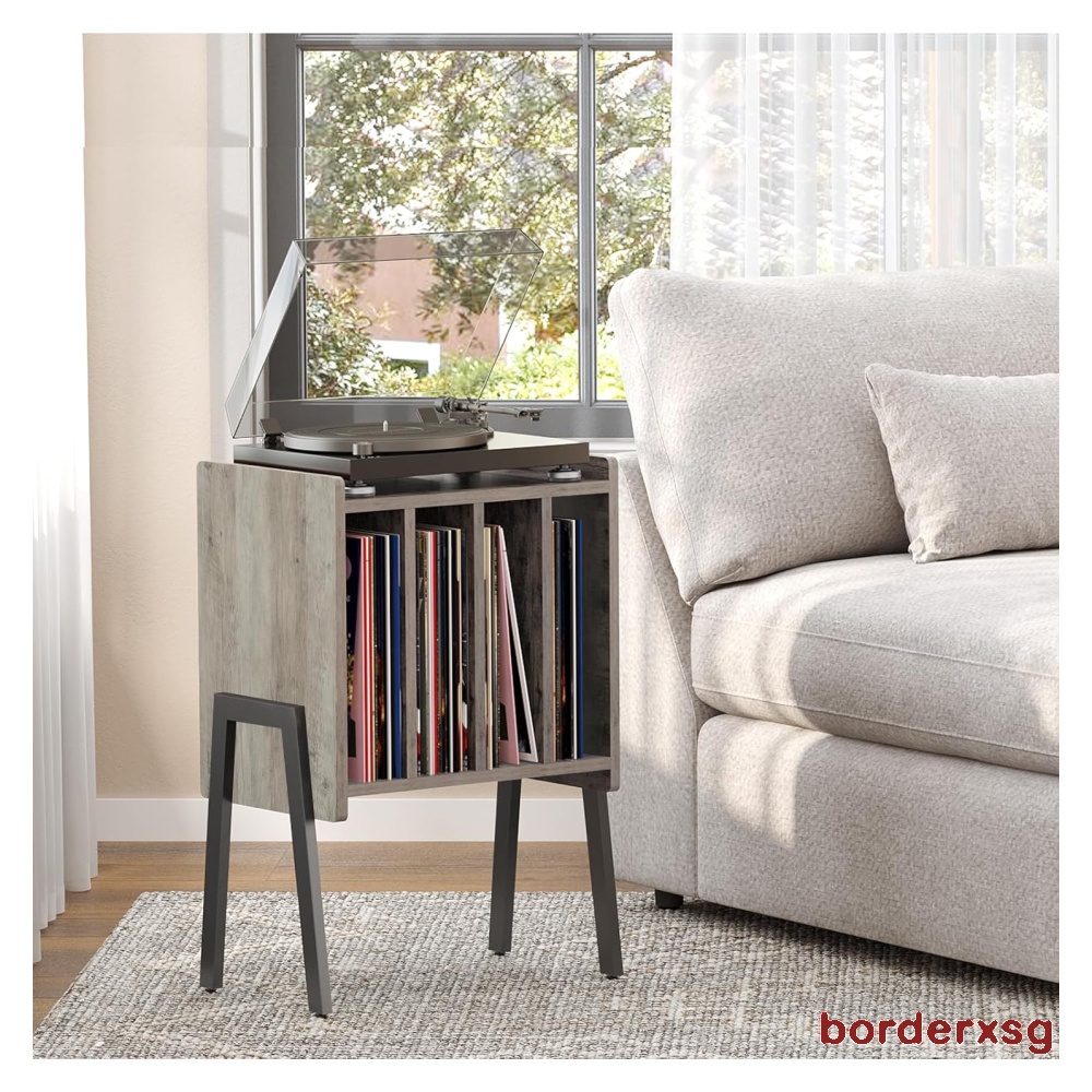 TUTOTAK Record Player Stand, Record Storage Table, End Table with Vinyl ...