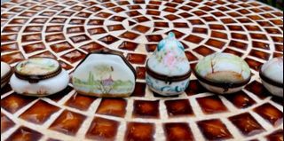 Vintage Hand-Painted Porcelain  Jewelry Case, Made In Italy (Price Is Per Piece