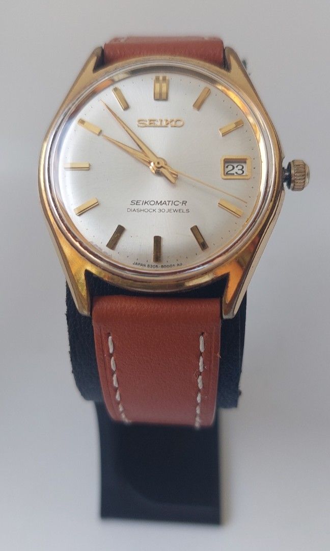 Vintage Seikomatic R 8305 8000 (Category: Men's Watches) located in Pasig City. Submitted by charlespatricklee (Listing ID 1356335038, Image 1). Description: Model Ref No. 8305 - 8000 Era: 1960's Case: 35mm Lug to Lug: 39.5mm Lug Width: 18mm Case condition: Fair to good 7.5 to 8/10 Dial: Good 8/10 Movement: Serviced 8305 with 18,000 BPH This is the Seiko Seikomatic R, released in the 1960s. It was released as part of a drive by Seiko to expand it