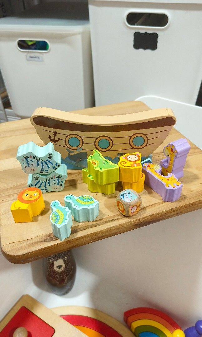 Wooden balancing toy and nesting animals (Category: Infant Playtime) located in Paranaque City. Submitted by Disneyprincess (Listing ID 1356413290, Image 1). Description: near Paranaque city hall lalamove or j&t c/o buyer balancing toy has only 1 missing lion.