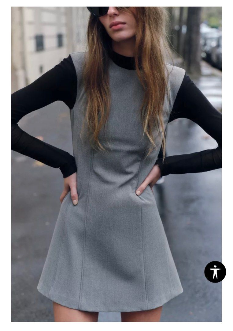 Zara gray dress (Category: Dresses) located in Pasay City. Submitted by questionmart (Listing ID 1356274120, Image 3). Description: Can pass as new Used once for a short period of time Impulse buy.