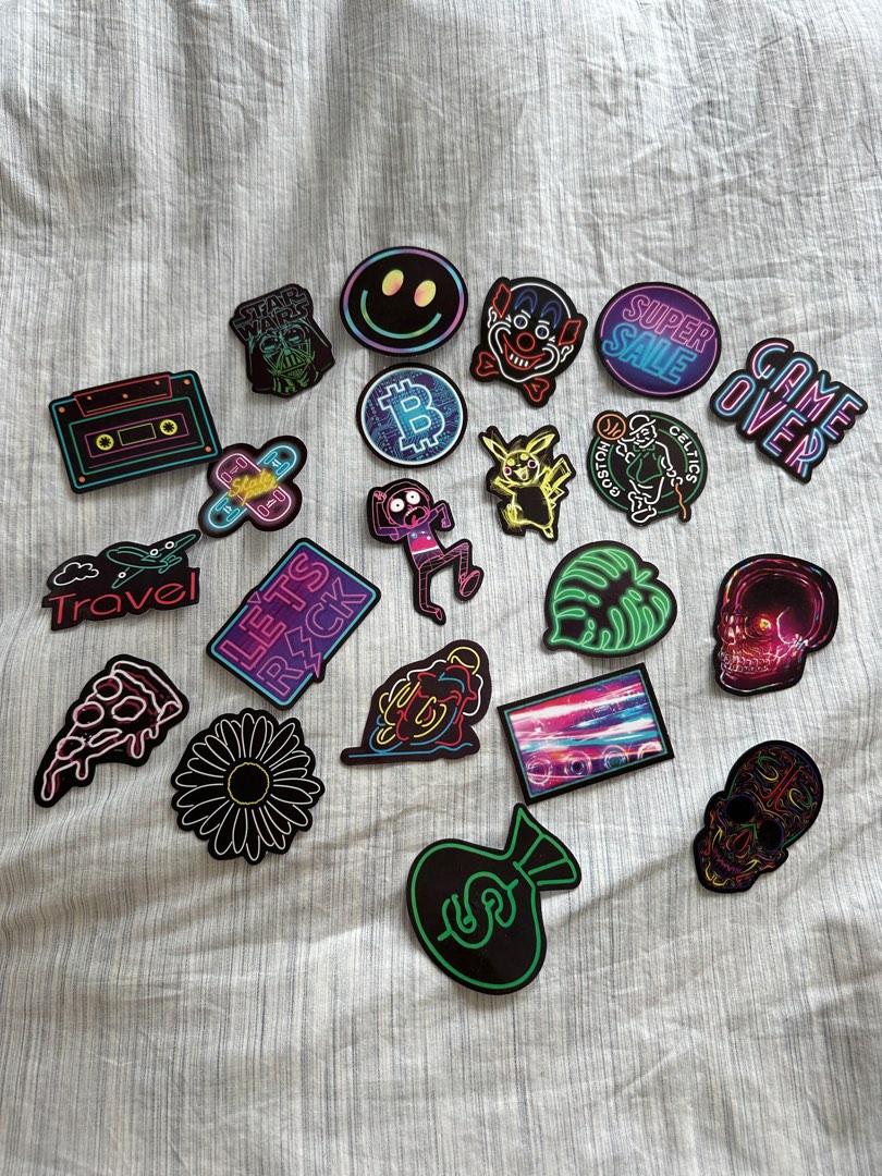 21 pieces Laptop / Assorted Stickers, Hobbies & Toys, Stationery ...