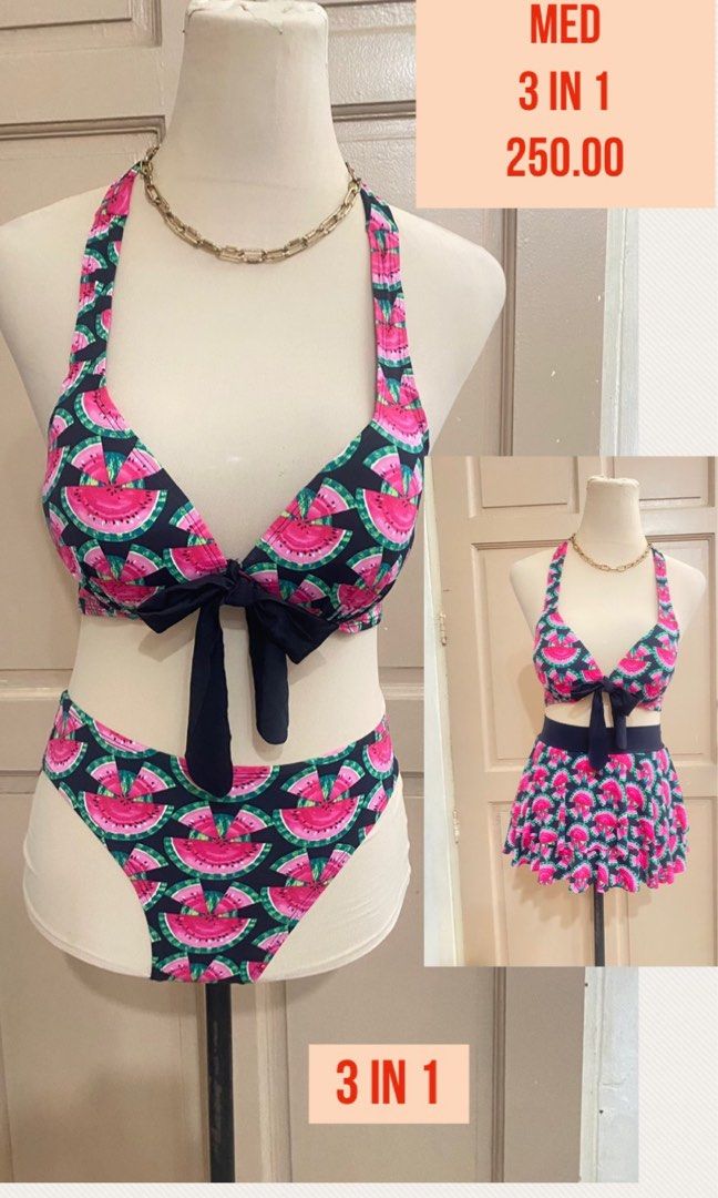 3 in 1 swimwear (Category: Bikinis & Swimsuits) located in Dasmarinas. Submitted by wheng_adriano (Listing ID 1356603803, Image 1). Description: Padded.