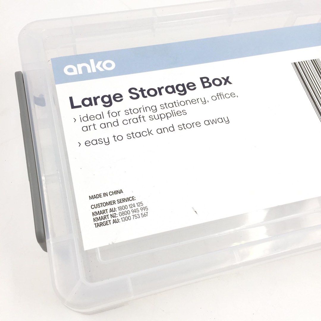 ANKO Large Office Crafts Storage Box (Category: Storage Boxes & Baskets) located in Pasay City. Submitted by ayinong168 (Listing ID 1356491485, Image 2). Description: Description: -Storage box for stationery, office, art or craft supplies -Easy to stack and store away -Lightweight body and can be placed on a drawer cabinet or desktop table -Has supporting lock on both of its sides to secure belongings NOTE: Item has existing cracked portion. Plea