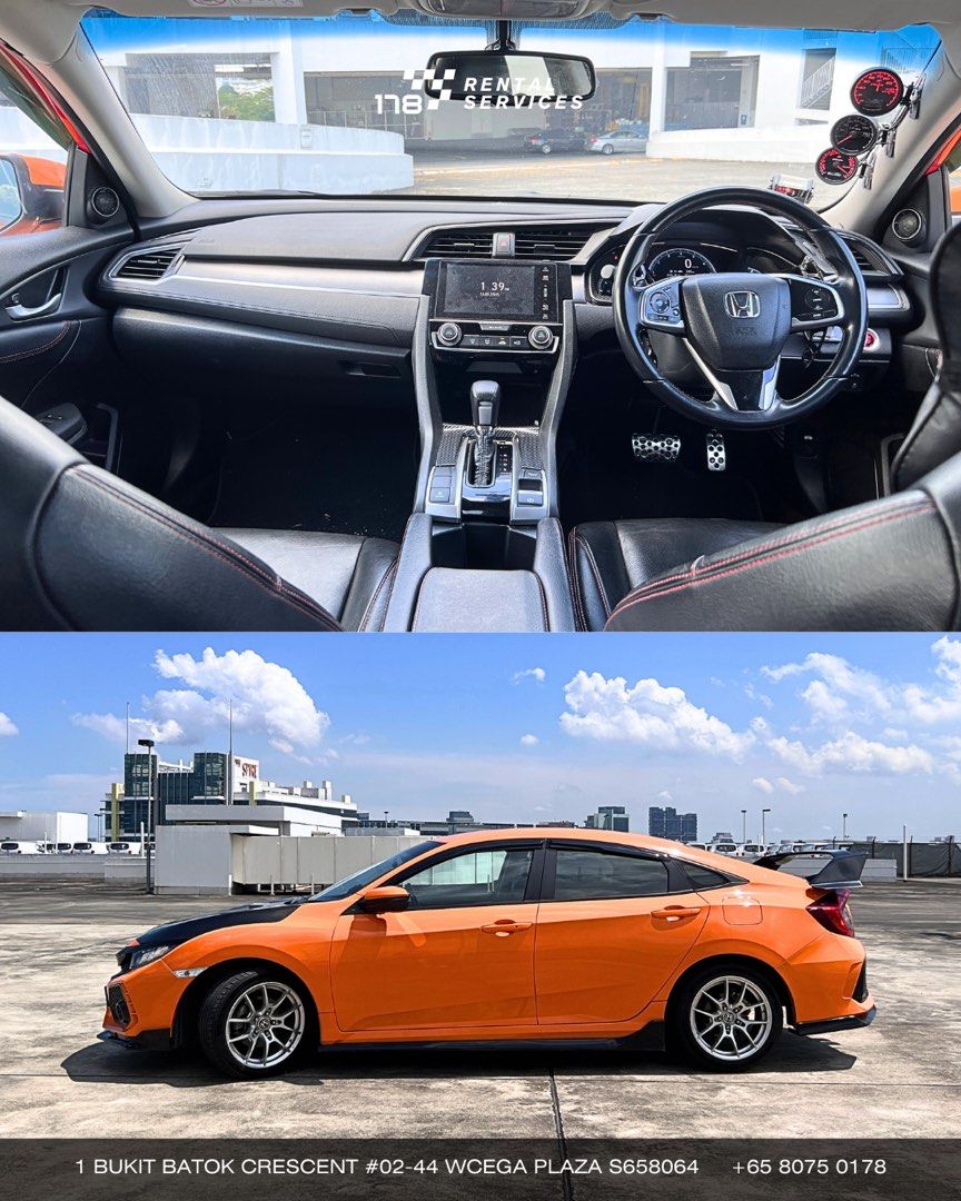 CHEAP CAR RENTAL TYPE R BODYKIT HONDA CIVIC FC MODDED (Category: Car Rental) located in Singapore. Submitted by 178rentalservice (Listing ID 1253295227, Image 2). Description: CHEAP CAR RENTAL TYPE-R BODYKIT HONDA CIVIC FC MODDED Honda Civic FC 1.6(A) Starting From $120/day Why Choose Us • Welcoming to New Drivers (Less than 2 years’ Experience) • Malaysia-Ready • Modified Car Options for Petrolheads • Transparent, Honest Pricing • No Hidden Char