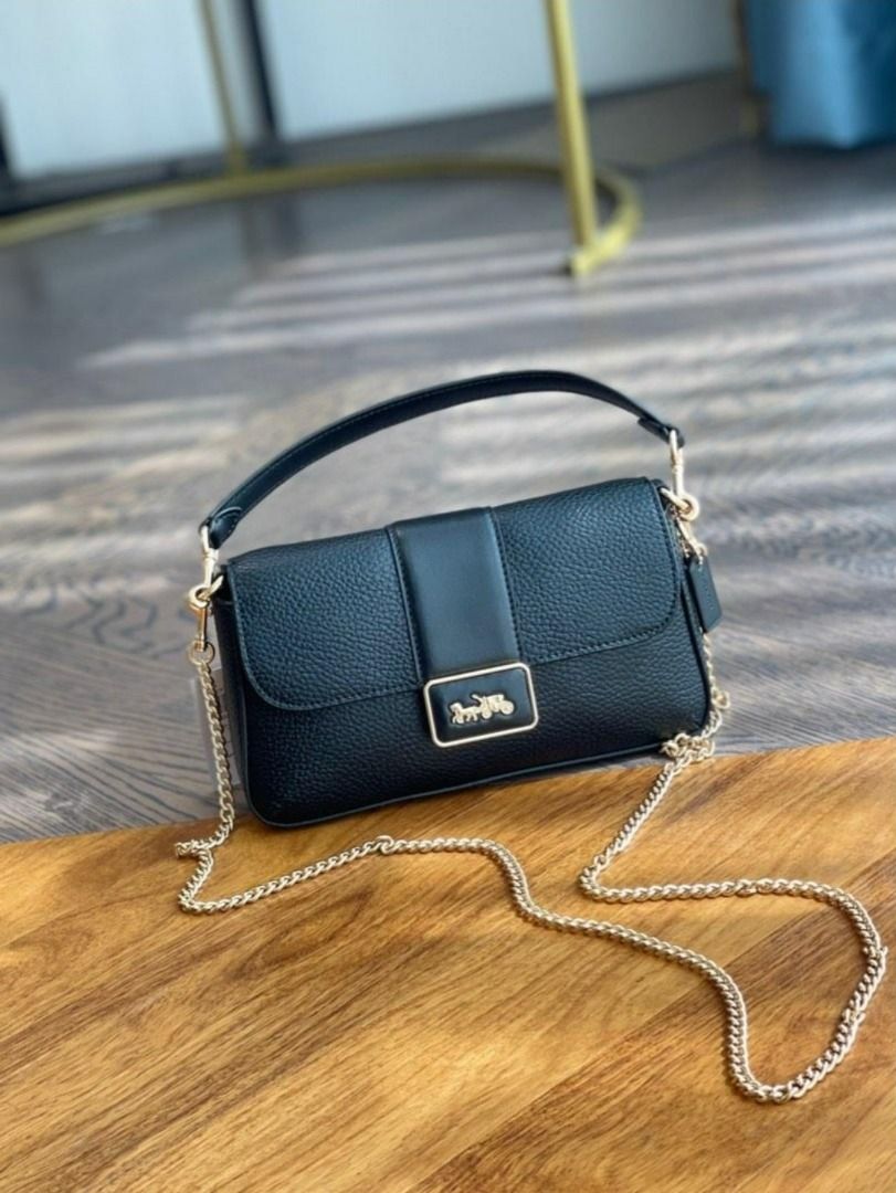 Coach CC058 Mini Grace Crossbody Bag in Black Refined Pebble Leather ...