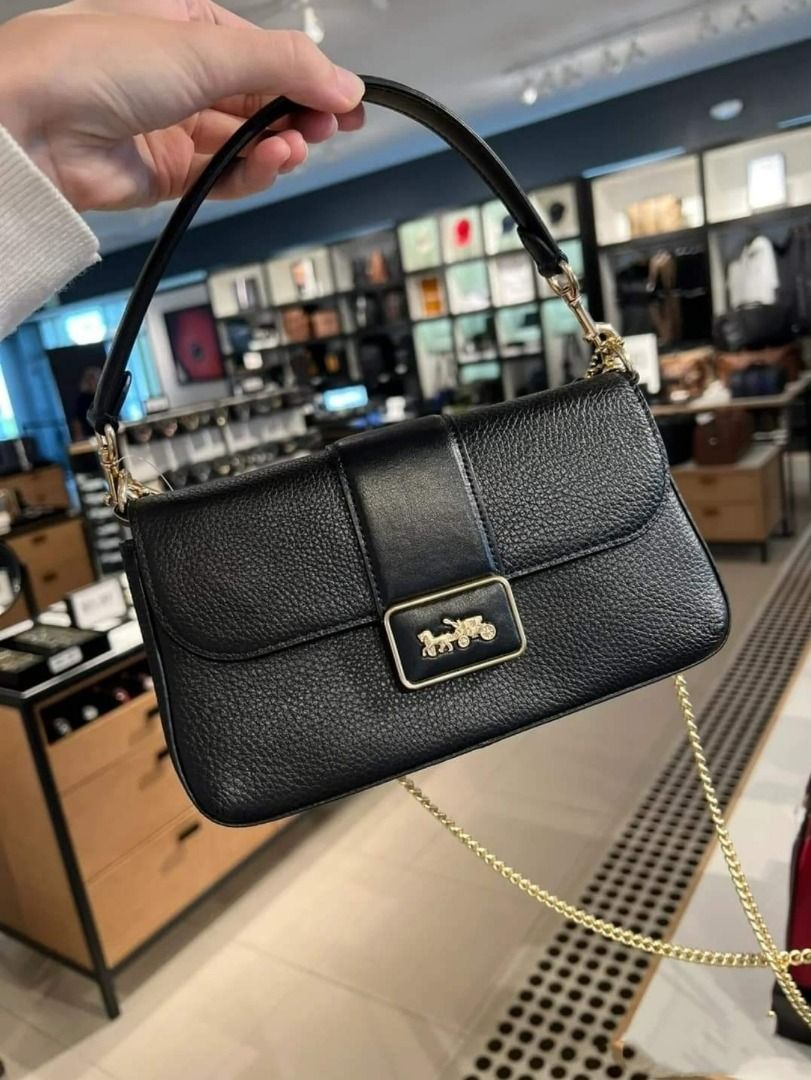 Coach CC058 Mini Grace Crossbody Bag in Black Refined Pebble Leather ...
