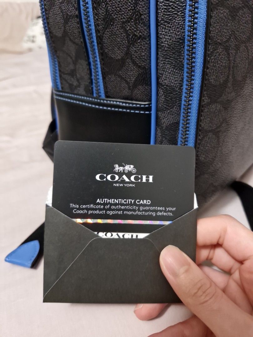 LAST Coach Gotham Backpack Bag (Charcoal/Blueberry) RARE  display picture 2