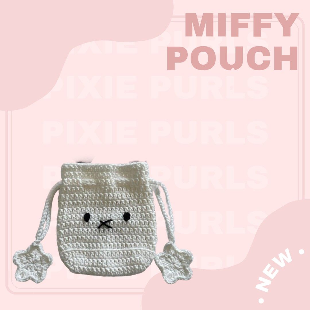 Crochet miffy pouch (Category: Purses & Pouches) located in Digos. Submitted by pixiepurlsandpages (Listing ID 1356464234, Image 1). Description: • Kindly message seller for any Color combination requests or questions • please note that it may take 1-3 days before shipping since we have to make the product ourselves •Delivery Fee will be shouldered by buyer.