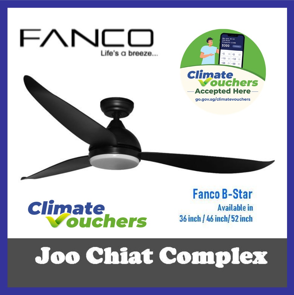 Fanco B-Star DC Motor Ceiling Fan with Light (Matt Black) - Redeem NEA ...