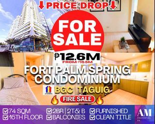 Fort Palm Spring Condominium BGC/Taguig 2BR/ Balconies, clean title for Sale