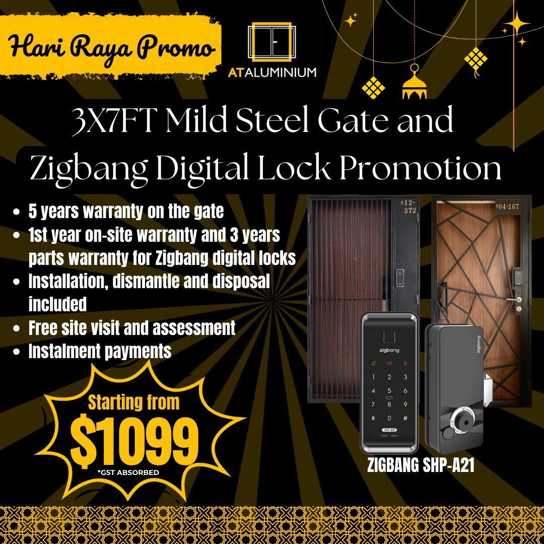 [HARI RAYA PROMOTION] 3x7ft Mild Steel Gate & Zigbang Digital Lock ...