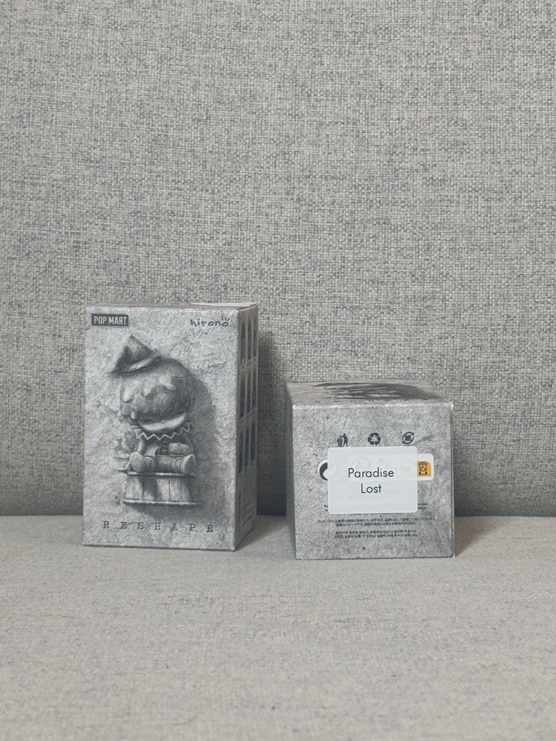 HIRONO Reshape Paradise Lost (Category: Designer & Blind Box Toys) located in Mandaluyong City. Submitted by popmars (Listing ID 1356593782, Image 1). Description: HIRONO RESHAPE • Paradise Lost (2 available) 990 each Open box (bottom) Sealed foil with card Grab/Lala c/o buyer pickup from Plainview, Mandaluyong MOP Gcash LP posted All boxes have imperfections as they’ve already been opened so pls manage expectations.