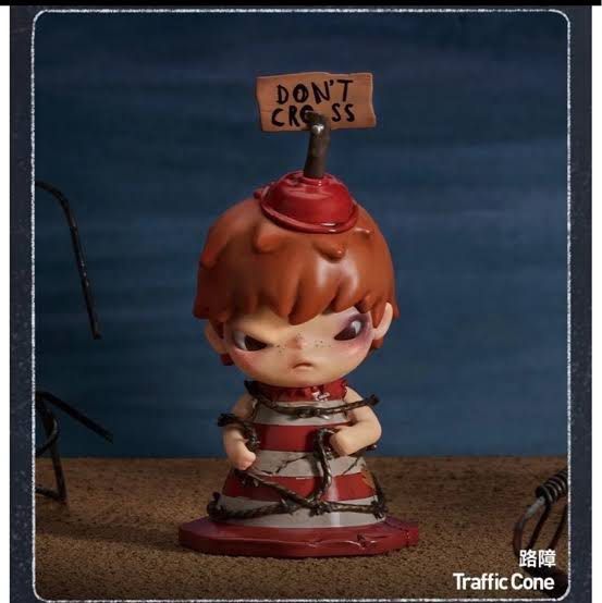 Hirono Shelter Traffic Cone (Category: Designer & Blind Box Toys) located in Mandaluyong City. Submitted by popmars (Listing ID 1356594545, Image 1). Description: HIRONO SHELTER • TRAFFIC CONS Open box (bottom) RE-SEALED Sealed foil with card Grab/Lala c/o buyer pickup from Plainview, Mandaluyong MOP Gcash LP posted All boxes have imperfections as they’ve already been opened so pls manage expectations.