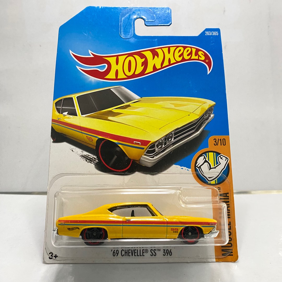 Hot Wheels 1969 Chevelle SS Die-Cast Car - Black With Chrome 5-Spoke Wheels, 1/64 Scale - View #14