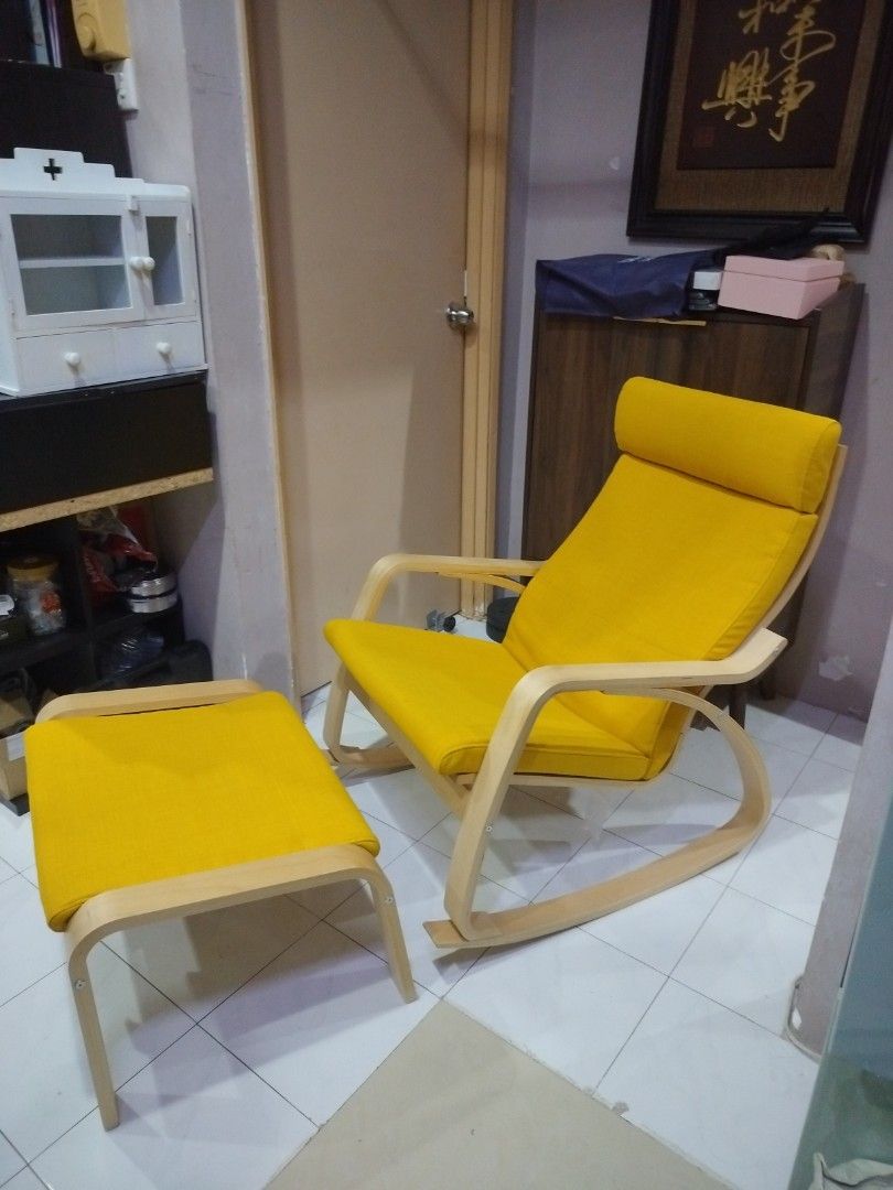 Ikea Rocking Stool Ikea rocking poang with stool, Furniture & Home Living, Furniture ...