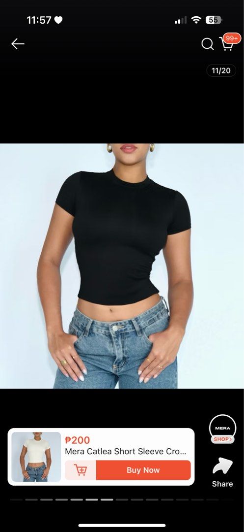 MERA shirt (Category: Shirts) located in Quezon City. Submitted by declutterwsof (Listing ID 1356594382, Image 2). Description: - black and mocha color -150 EACH!! - size S - only fitted too small for me! .