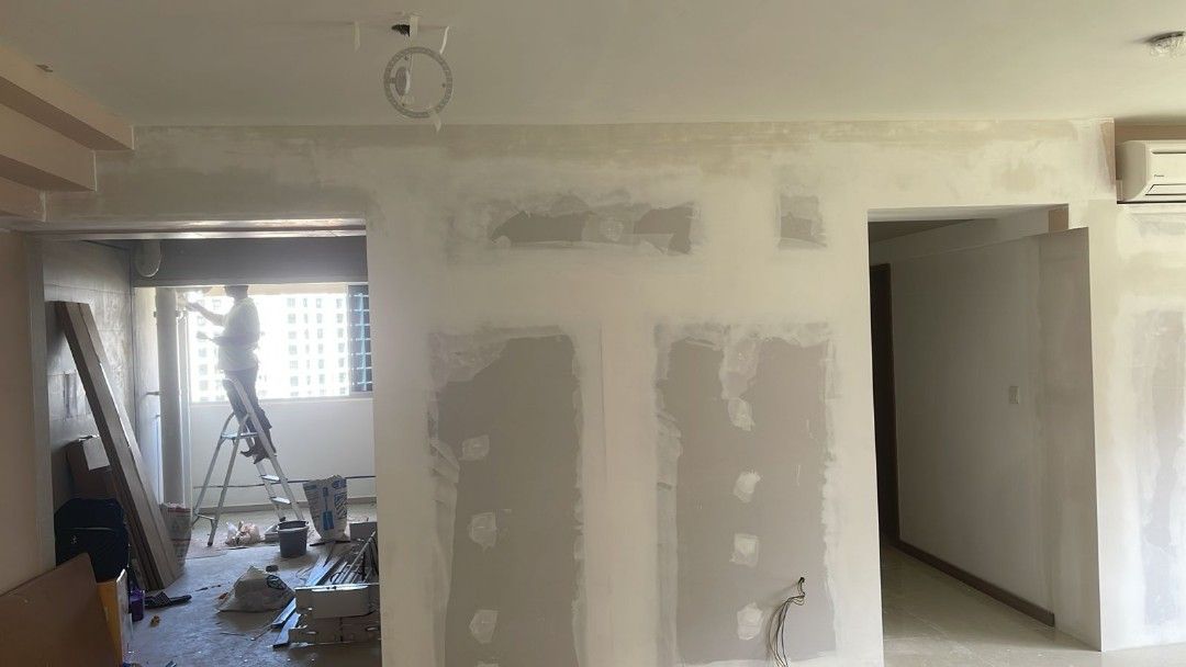 Partition wall, Room partition,  False wall install, False wall level up,  Aircon pipe box up  repair, Arch wall install,  Arch way install, Tv Mount wall install62863075633794114