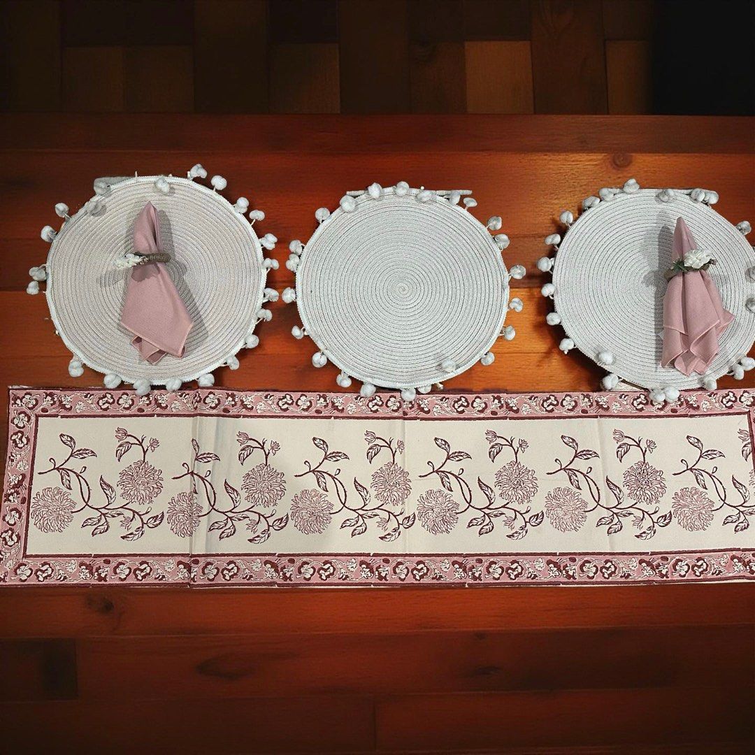 Peach table runner set65074414149506110