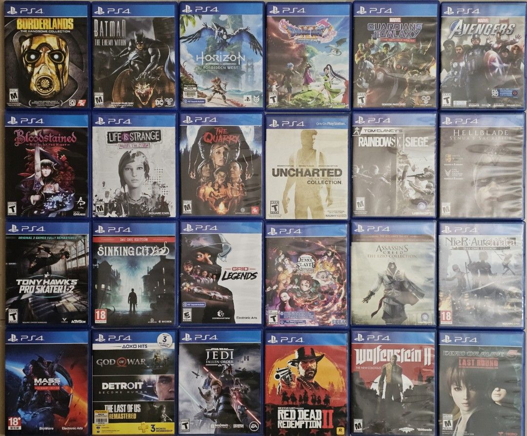 PS4 Games (Category: PlayStation) located in Paranaque City. Submitted by john020497 (Listing ID 1356509282, Image 1). Description: Borderlands Handsome Collection - 800 Batman The Enemy Within - 800 Horizon Forbidden West - 1500 Dragon Quest XI - 800 Marvel Guardians of The Galaxy Telltale - SOLD Marvel Avengers - 800 Bloodstained Ritual of The Night - 1000 Life is Strange - 600 The Quarry - 1000 Uncharted Nathan Drake Collection - 600 Tom Clanc