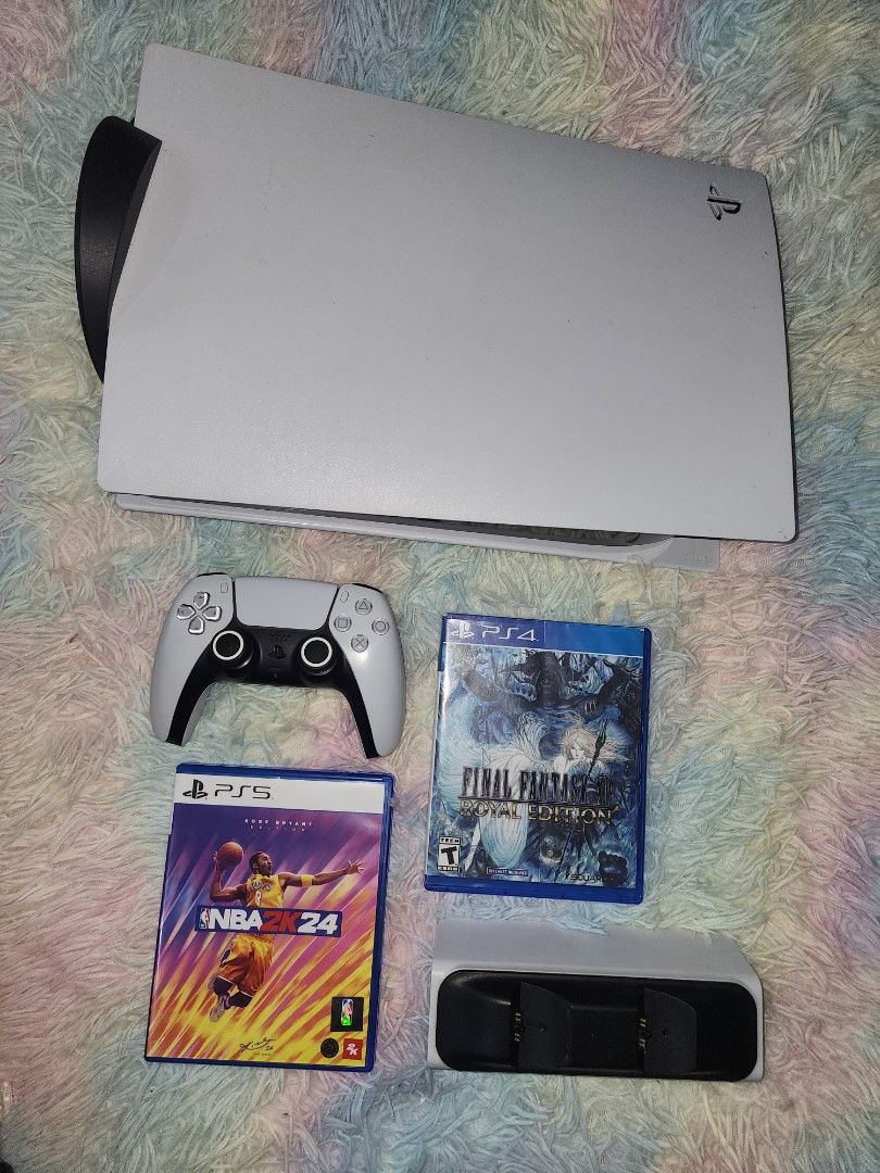Ps5 for sale or swap (Category: PlayStation) located in Manila. Submitted by starlord_2024 (Listing ID 1356567116, Image 1). Description: For sale or swap (Ps4, psvita, switch + cash) Ps5 - 21,000 Unit, cableales 3 games 2 cd's (1 digital GTA5) M.2 SSD 1tb extra storage 1 controler Charging dock No isue gagamitin nalang Pm me your offers Pm me manila area meetup or pickup sa bahay fix price na po.