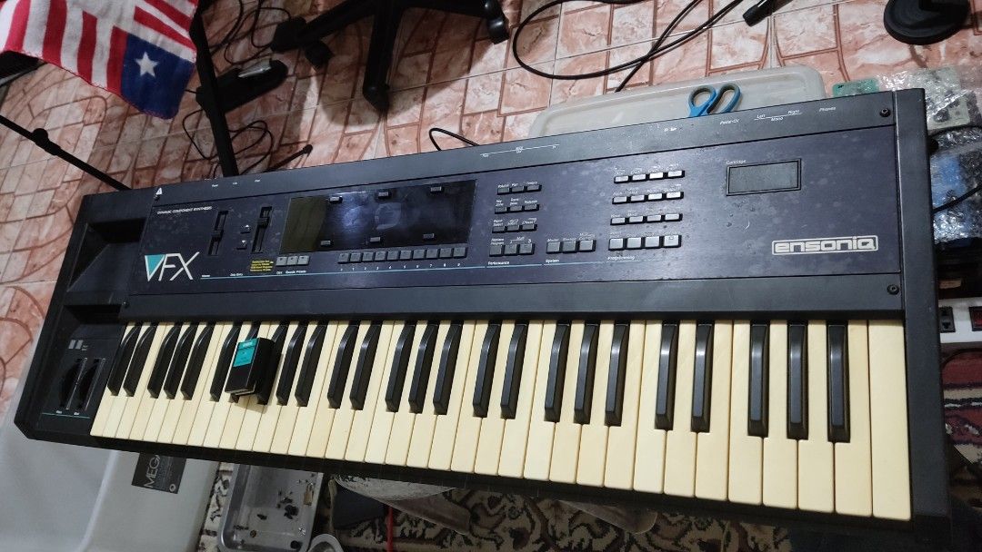 Rare Ensoniq VFX Synthesizer Keyboard (Category: Musical Instruments) located in Rizal. Submitted by johnics1123 (Listing ID 1356587523, Image 2). Description: PLEASE READ FIRST This keyboard is part of my mini synths collection its been sitting for a while roughly 3 years beside my Ensoniq SD-1 as well, before it was perfectly working, when i try it now it powers on but the fuse sa power supply board keeps popping, for now for sale muna habang w