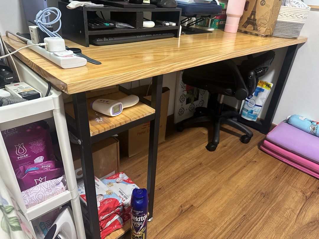 Study table (Category: Tables & Sets) located in Singapore. Submitted by syhmmmm (Listing ID 1356515640, Image 1). Description: Study table Used not even a year. Length: 160cm Too big for my room. Please arrange your own delivery, thanks! .