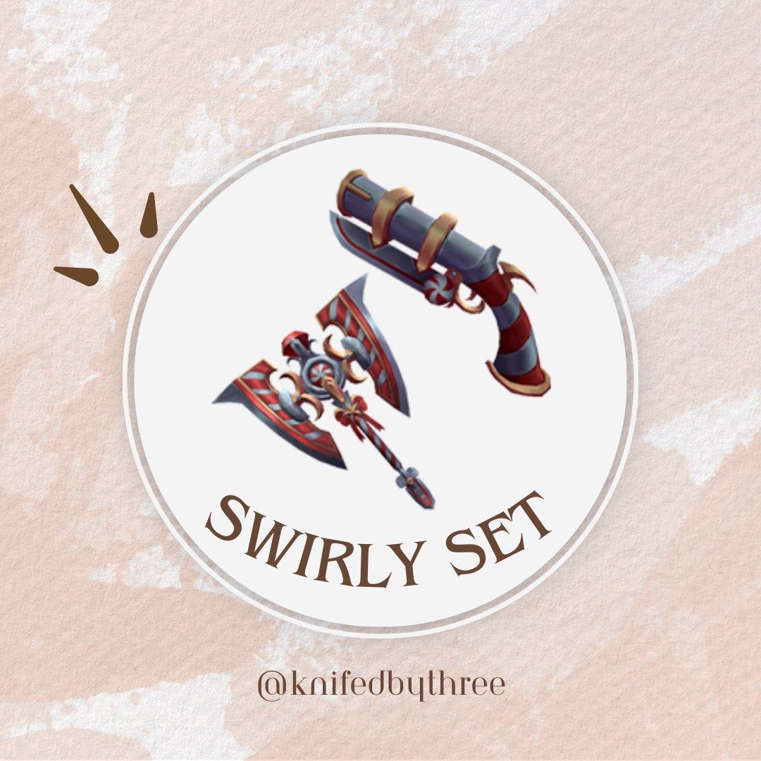 SWIRLY SET ROBLOX MM2 (Category: In-Game Products) located in Manila. Submitted by knifedbythree (Listing ID 1356608844, Image 1). Description: How to Order? Step 1: Item Listing; kindly send me the item/s you’re looking for. Step 2: Pricing agreement; once we both come into terms of the item’s price, send the payment. Step 3: Trade Transaction; after receiving the payment, kindly drop your username. I will send you a friend request and join you 