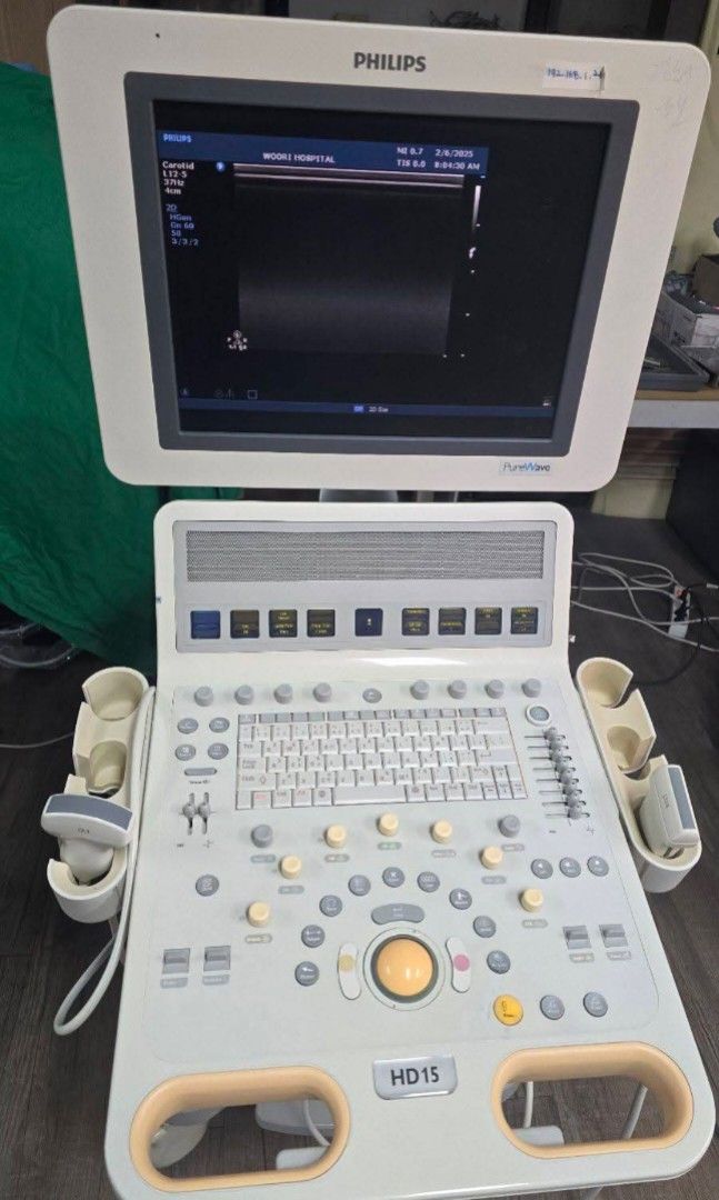 Ultrasound machine Philips hd15 2d echo (Category: Medical Supplies & Tools) located in Angeles City. Submitted by ryainramos (Listing ID 1356467331, Image 3). Description: Philips hd15 2d echo 4probes.
