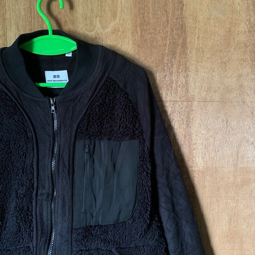 White Mountaineering Fleece Oversized Long-Sleeve Jacket (Category: Coats, Jackets and Outerwear) located in Lucena. Submitted by julialang (Listing ID 1356433206, Image 3). Description: White Mountaineering Fleece Oversized Long-Sleeve Jacket Size : Medium Color : Black Flaw : none Laid Flat Measurement Width: 22’ Length: 26’ Sleeves: 27’ Fabric details Body: Woven: 100% Polyester Rib: 96% Polyester, 4% Spandex - Relaxed cut matches the collabor