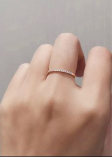 金至尊珠寶專櫃正品3DGold jewelry Au750 rose gold Natural Diamond ring 18k玫瑰金天然鑽石戒指排戒64245520503170110