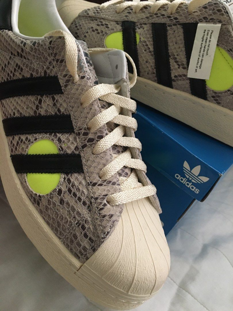 Adidas superstar 82 (Category: Sneakers) located in Manila. Submitted by mac1780 (Listing ID 1356676037, Image 1). Description: Authentic adidas superstar 82 Size US 10.5 Wd box and extra shoelace Used twice only, like new No heel drags .