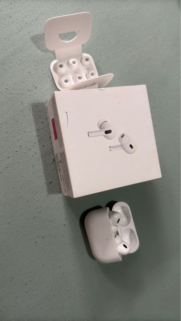Airpods Pro 2nd Gen (Category: Earphones) located in Manila. Submitted by 1miguel_ (Listing ID 1356711215, Image 2). Description: Bought last May 2024 in PMC fully functioning, no issues. comes with original box.