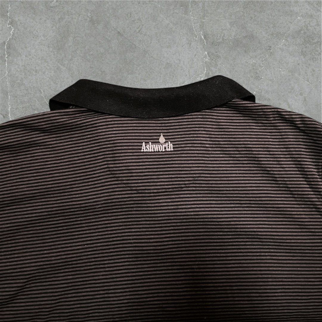 ASHWORTH STRIPED BLACK POLO SHIRT (Category: Tshirts & Polo Shirts ) located in Quezon City. Submitted by xmanarchive (Listing ID 1356743179, Image 2). Description: L: 29 W: 21.