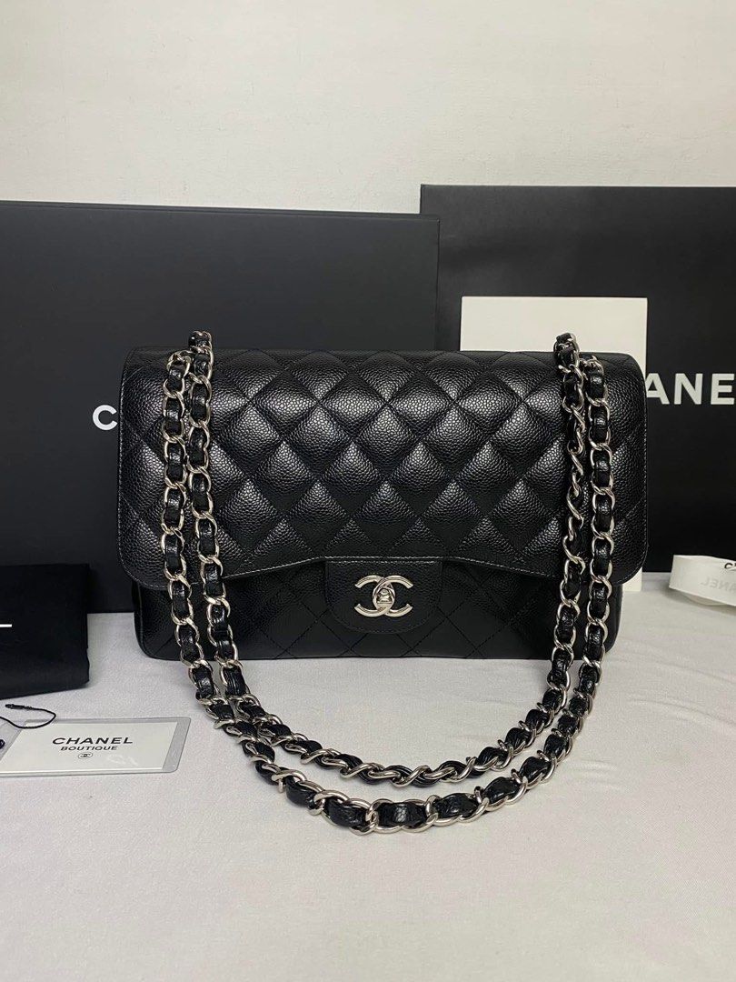 Authentic Chanel Double Flap Jumbo (Category: Luxury Bags & Wallets) located in Quezon City. Submitted by jhaediah (Listing ID 1356702918, Image 1). Description: Rank A Series 19 Jumbo Korea loction free pabitbit Code 3 .
