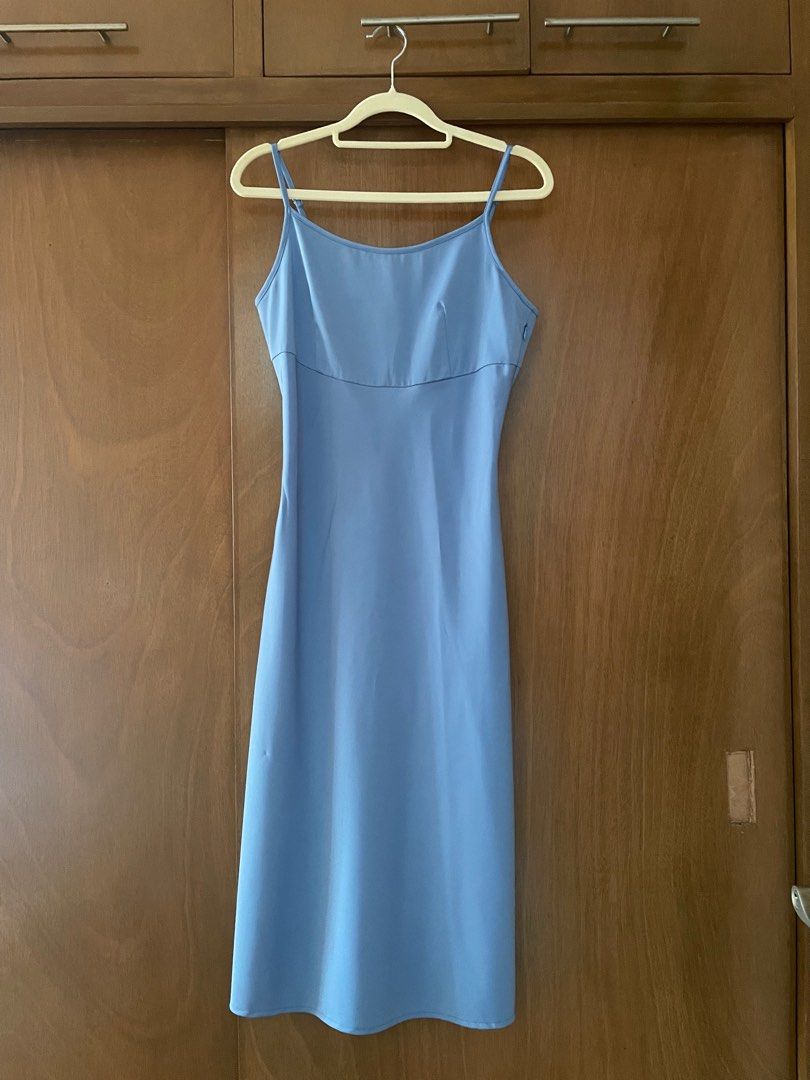 Blue Satin Textured Dress (Category: Dresses) located in Manila. Submitted by cloudymondi (Listing ID 1356706348, Image 1). Description: My fave! Bought this from SM for 1,499. .