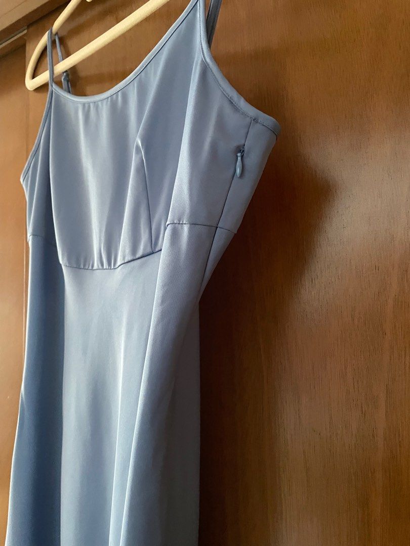 Blue Satin Textured Dress (Category: Dresses) located in Manila. Submitted by cloudymondi (Listing ID 1356706348, Image 2). Description: My fave! Bought this from SM for 1,499. .