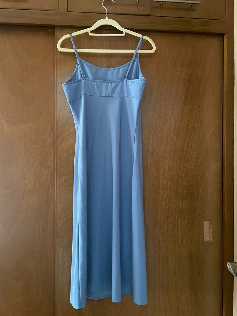 Blue Satin Textured Dress (Category: Dresses) located in Manila. Submitted by cloudymondi (Listing ID 1356706348, Image 3). Description: My fave! Bought this from SM for 1,499. .