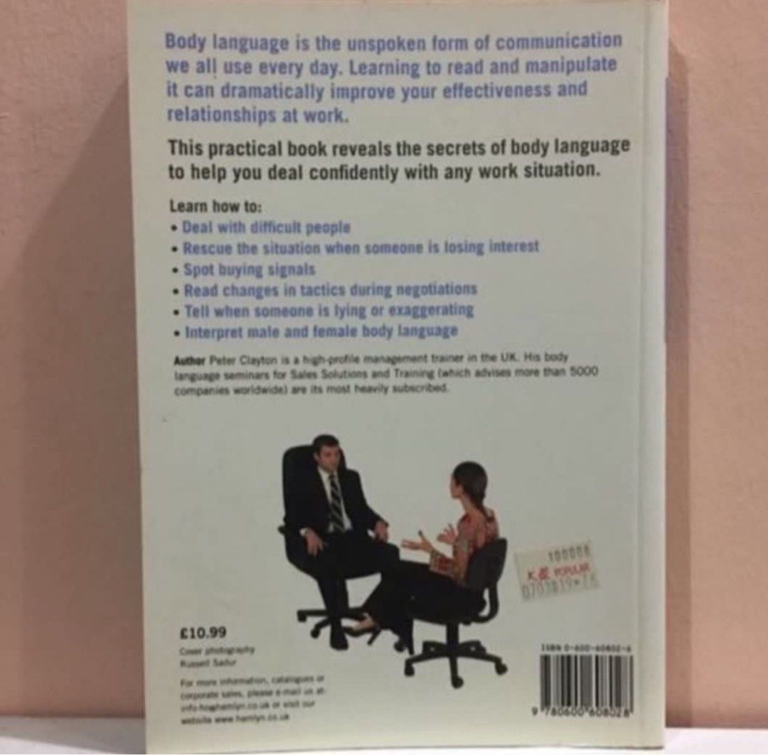 Body Language Magazine Body Language At Work By Peter Clayton, Hobbies & Toys, Books ...