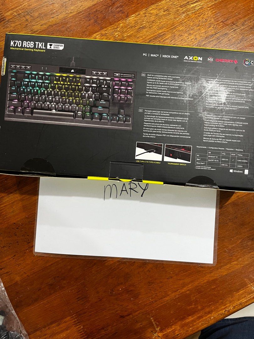 Corsair K70 TKL champ series (Category: Computer Keyboard) located in Manila. Submitted by mrymeg (Listing ID 1356797566, Image 2). Description: RFS Extra keyboard Used for 2 months pinalitan ng mas tahimik na keyboard Price is nego.
