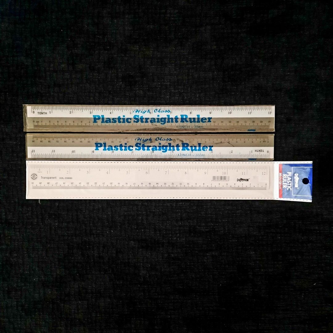 DYLL 4 Plastic Straight Ruler (30cm), Dolphin & High Class Brand ...
