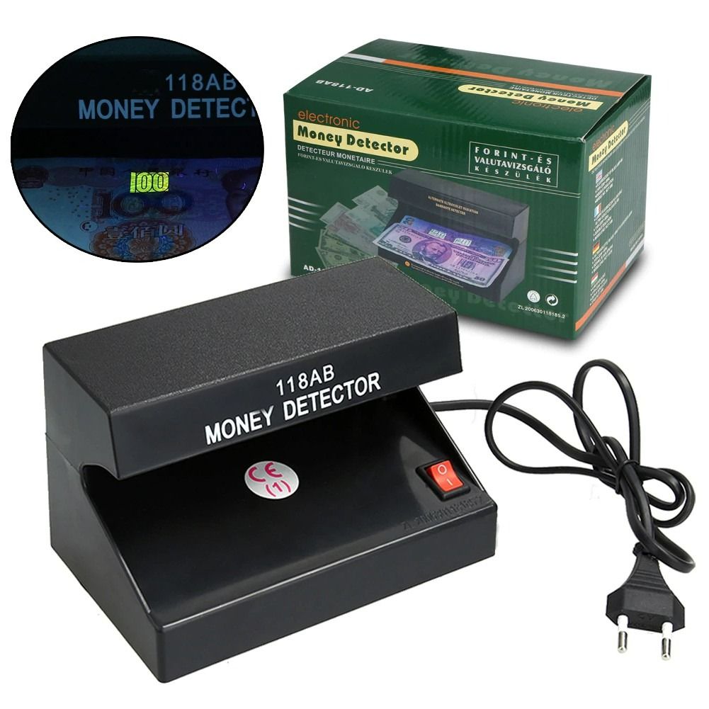 Electronic UV Light Money Detector Bill Currency Checker (Category: Office & Business Technology) located in Manila. Submitted by hugobearstore (Listing ID 1356647181, Image 2). Description: Features: With this Counterfeit Money Detector, you will never be fooled by false money bills again. Fluorescent UV blue lamp 4W. Watermarks and any other distinguishing marks of the money should appear and you can verify for yourself. The newest design of th