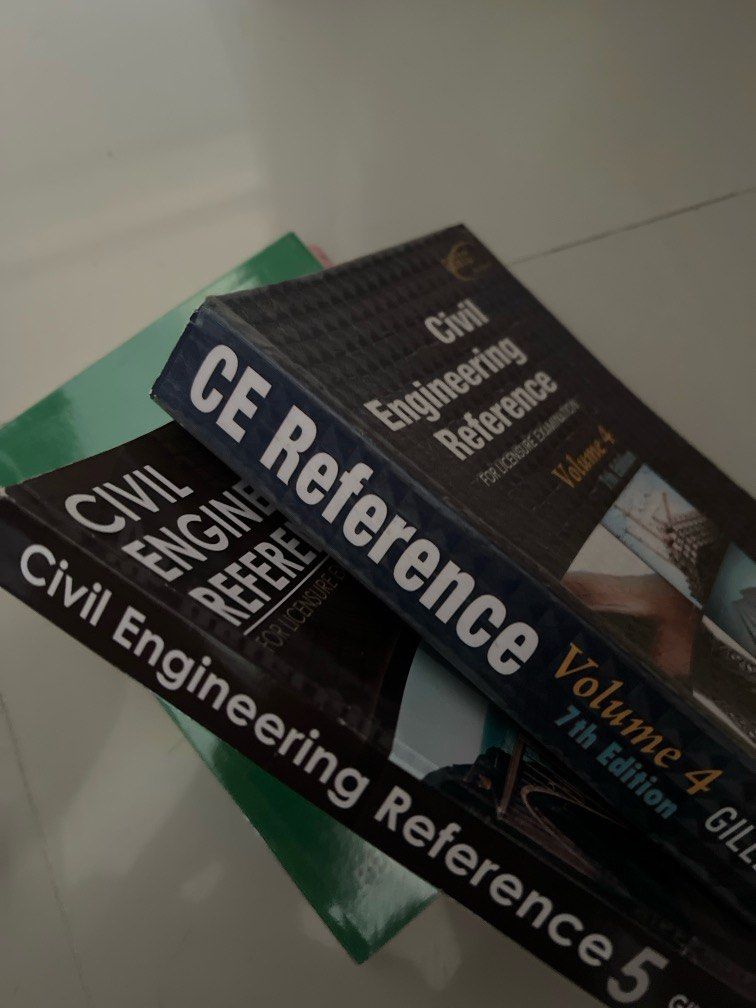 Engineering Books (Category: Textbooks) located in San Ildefonso. Submitted by gailedeclutters_ (Listing ID 1356627029, Image 2). Description: Available Books: 1. Mathematics, Surveying, and Transportation Engineering 2. Structural Steel Design 3. Fluid Mechanis 4. CE Reference 5 .