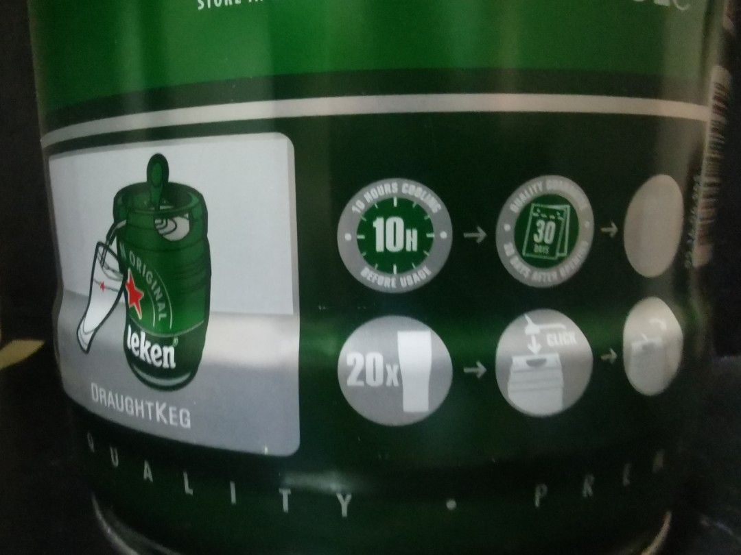 Heineken Beer Keg (Category: Beverages) located in Quezon City. Submitted by jm225 (Listing ID 1356638891, Image 3). Description: Heineken Beer Keg Pure Malt good up to 6pax once opened can store up to 30days for solo casual drinker, it will stay fresh.. for only 1345/keg perfect for summer gathering drink responsibly.